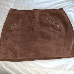 Brown mini BlankNYC suede skirt